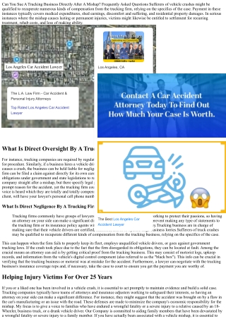 Can You Sue A Trucking Business Directly After An Accident? Faqs