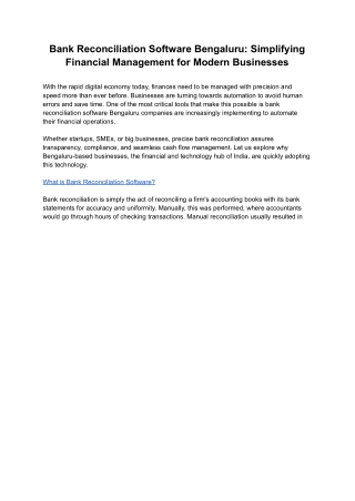 Bank Reconciliation Software Bengaluru_ Simplifying Financial Management for Modern Businesses