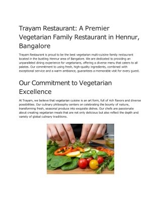 Trayam Restaurant – Best Multi-Cuisine Family Restaurant in Hennur, Bangalore (1)