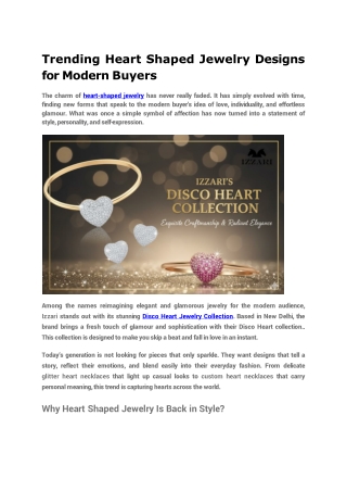 Trending Heart Shaped Jewelry Designs for Modern Buyers