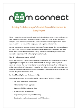 General Contractors in Ajax