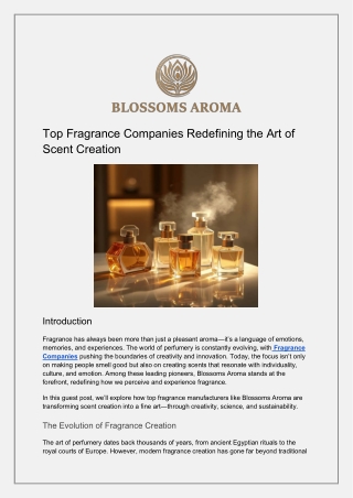 Top Fragrance Companies Redefining the Art of Scent Creation