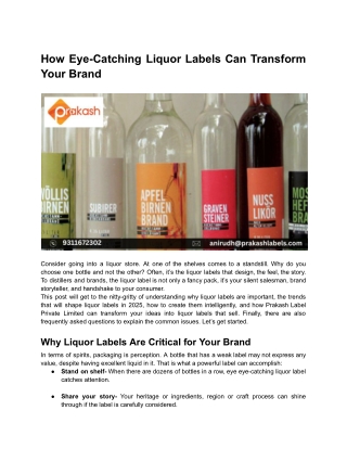 How Eye-Catching Liquor Labels Can Transform Your Brand