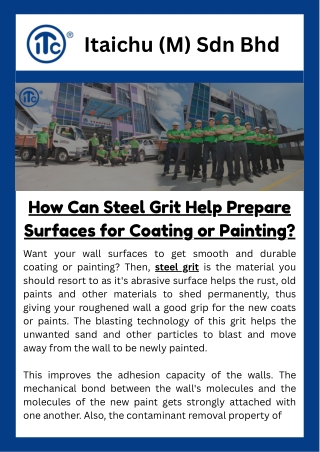 How Can Steel Grit Help Prepare Surfaces for Coating or Painting?