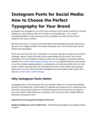 Instagram Fonts for Social Media | Typography Tips by Cueball Creatives
