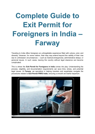 Visa Extension Services in India – Hassle-Free with Farway