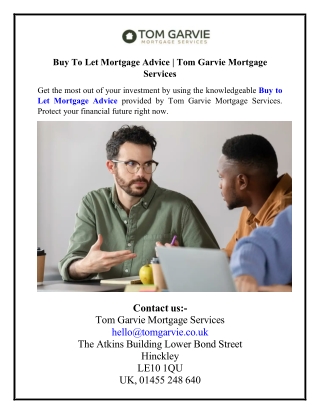 Buy To Let Mortgage Advice  Tom Garvie Mortgage Services