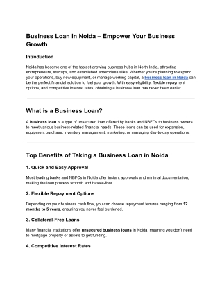 business loan in Noida