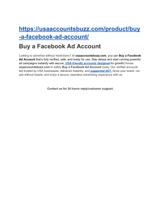 Buy a Facebook Ad Account
