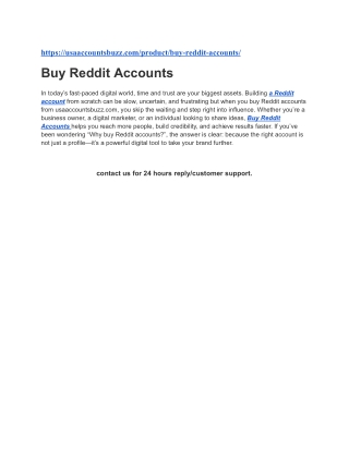 Buy Reddit Accounts