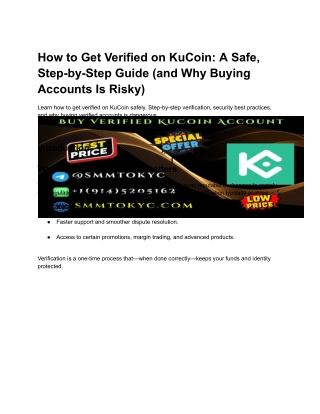 How to Get Verified on KuCoin_ A Safe, Step-by-Step Guide (and Why Buying Accounts Is Risky)