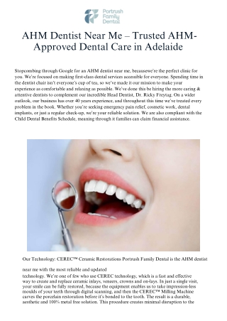 AHM Dentist Near Me Portrush Family Dental