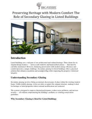 preserving heritage with modern comfort the role of secondary glazing in listed buildings