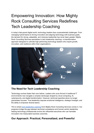 Empowering Innovation_ How Mighty Rock Consulting Services Redefines Tech Leadership Coaching