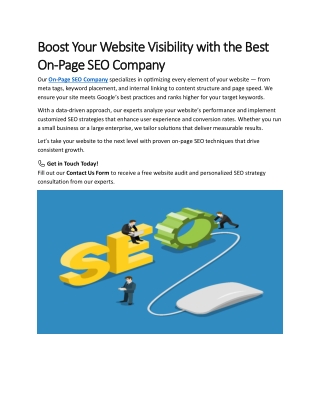 Boost Your Website Visibility with the Best On