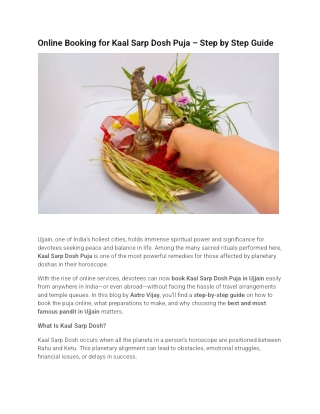 Online Booking for Kaal Sarp Dosh Puja – Step by Step Guide