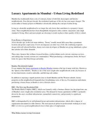 Luxury Apartments in Mumbai