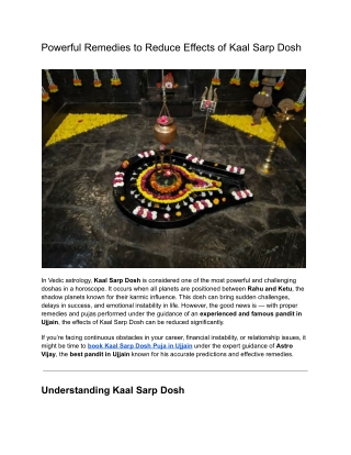 Powerful Remedies to Reduce Effects of Kaal Sarp Dosh