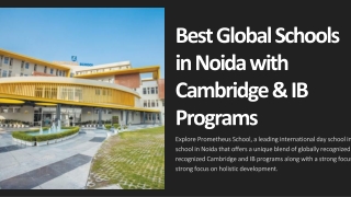Best Global Schools in Noida with Cambridge & IB Programs