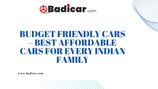 Budget Friendly Cars – Best Affordable Cars for Every Indian Family