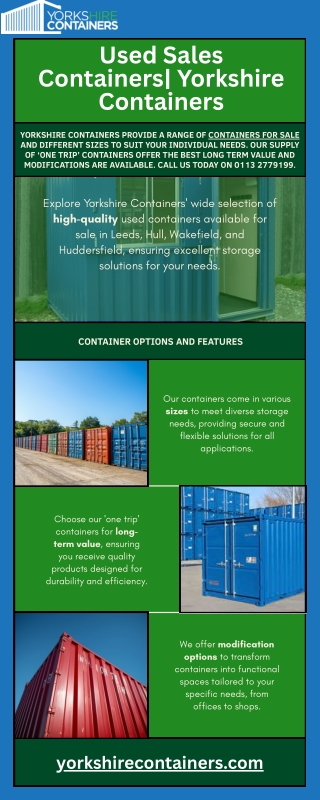 Used Sales Containers   Yorkshire Containers
