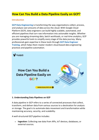 GCP Data Engineer Online Training  GCP Cloud Data Engineer