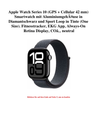 0633 Apple Watch Series 10  GPS   Cellular 42 mm  Smartwatch mit AluminiumgehÃƒÂ¤use in Diamantschwarz u
