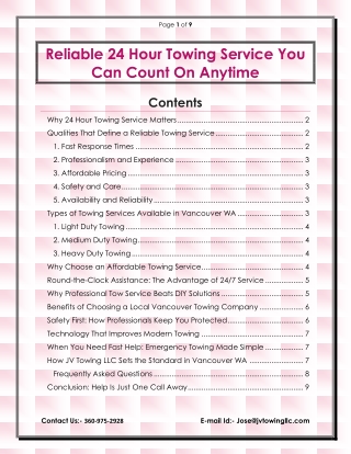 Reliable 24 Hour Towing Service You Can Count On Anytime