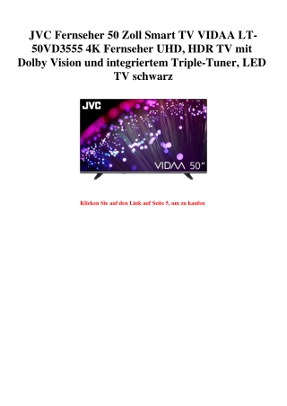 9345 JVC Fernseher 50 Zoll Smart TV VIDAA LT-50VD3555 4K Fernseher UHD  HDR TV mit Dolby Vision und inte