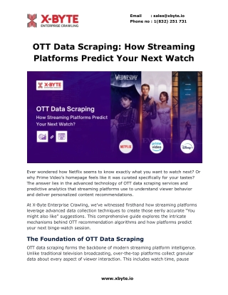 OTT Data Scraping: How Streaming Platforms Predict Your Next Watch