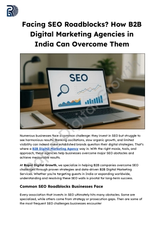 Facing SEO Roadblocks_ How B2B Digital Marketing Agencies in India Can Overcome Them