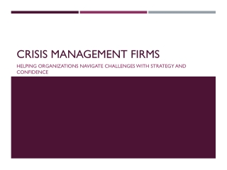 Crisis Management Firms