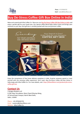 Buy De-Stress Coffee Gift Box Online in India