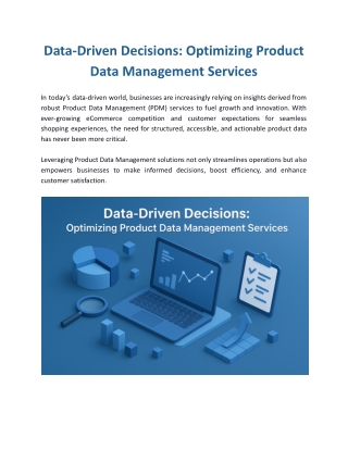Data-Driven Decisions: Optimizing Product Data Management Services