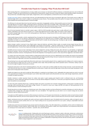 Portable Solar Panels for Camping - What Works Best Off-Grid.docx