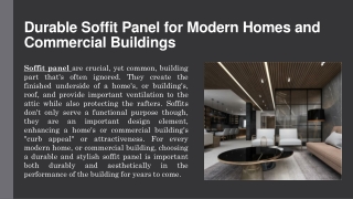 Durable Soffit Panel for Modern Homes and Commercial Buildings