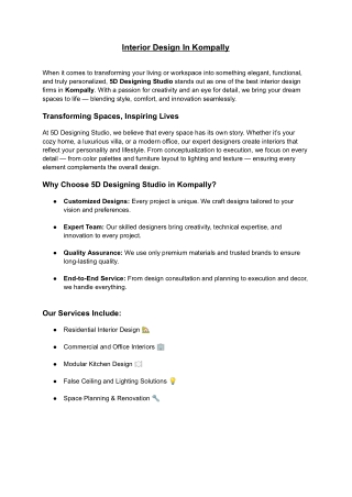 Interior Design In Kompally