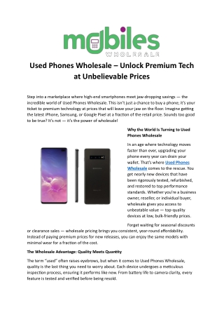 Used Phones Wholesale