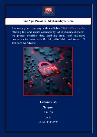 Smb Vpn Provider | Skyboundcyber.com