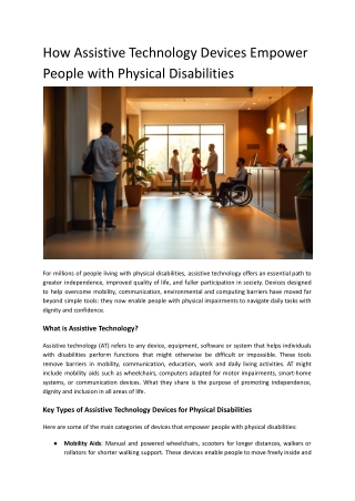 How Assistive Technology Devices Empower People with Physical Disabilities