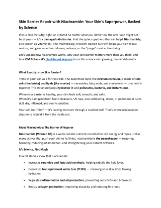 Skin Barrier Repair with Niacinamide