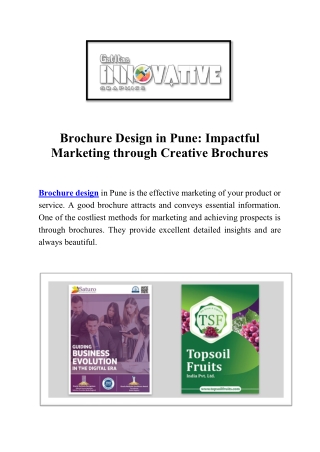 Brochure Design in Pune Impactful Marketing through Creative Brochures