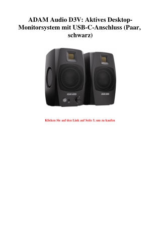 4149 ADAM Audio D3V  Aktives Desktop-Monitorsystem mit USB-C-Anschluss  Paar  schwarz