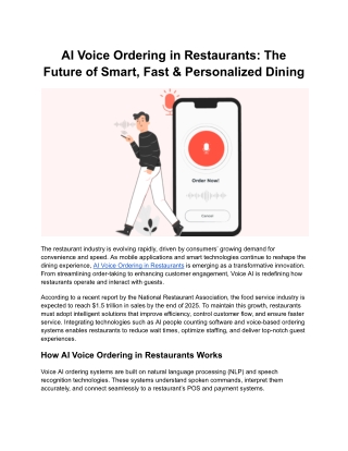 AI Voice Ordering in Restaurants_ The Future of Smart, Fast & Personalized Dining