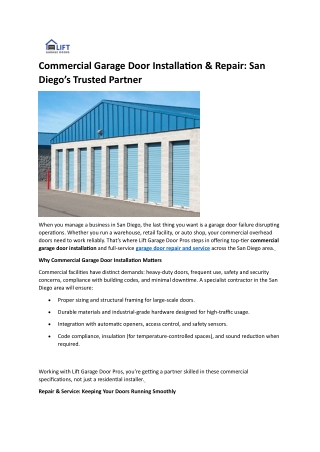 Garage Door Repair & Service Lift Garage Door Pros