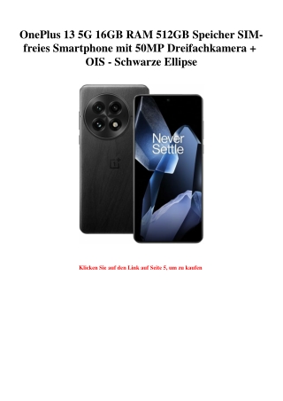 4732 OnePlus 13 5G 16GB RAM 512GB Speicher SIM-freies Smartphone mit 50MP Dreifachkamera   OIS - Schwarz