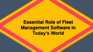 Essential Role of Fleet Management Software in Today’s World