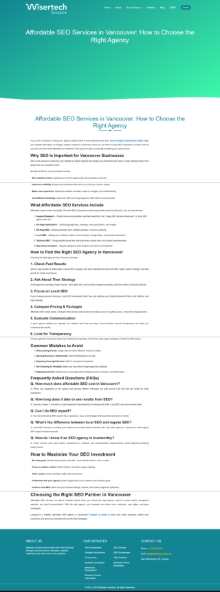 Affordable SEO Services in Vancouver How to Choose the Right Agency