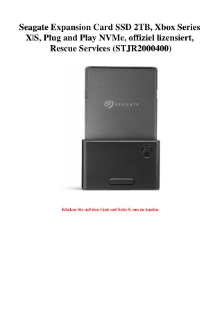 2809 Seagate Expansion Card SSD 2TB  Xbox Series X S  Plug and Play NVMe  offiziel lizensiert  Rescue Se