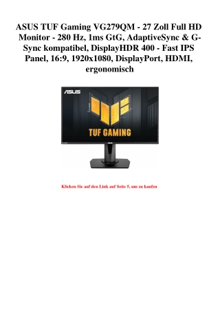 8177 ASUS TUF Gaming VG279QM - 27 Zoll Full HD Monitor - 280 Hz  1ms GtG  AdaptiveSync   G-Sync kompatib